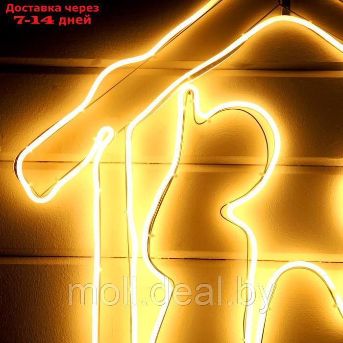 Неоновая фигура "Рождественский вертеп", 85 × 75 см, 896 LED, 220 В, свечение тёплое белое - фото 3 - id-p214900269