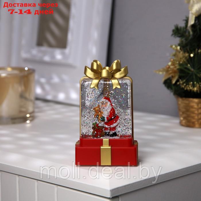 Светодиодная фигура "Дед Мороз с подарком" 7.5 × 12.5 × 4.9 см, пластик, батарейки АААх2 (не в комплекте), - фото 2 - id-p214900271