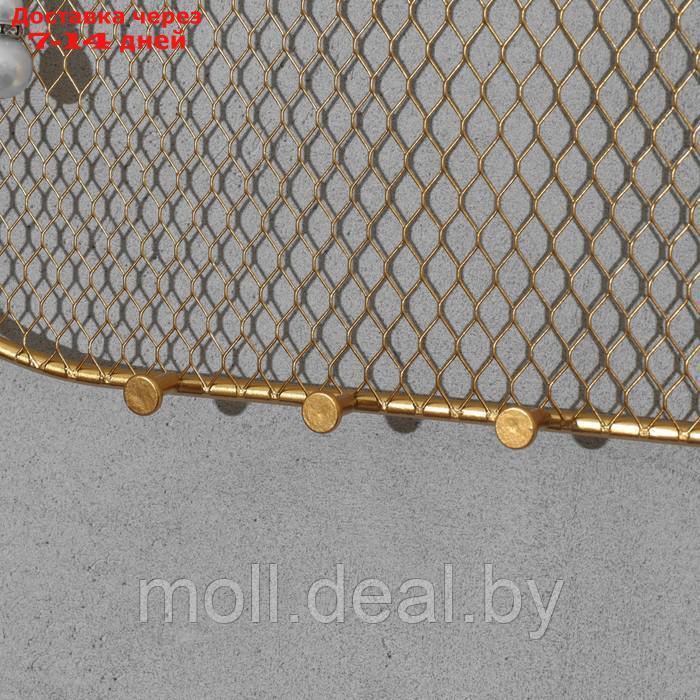 Органайзер настенный сетка "Овал" 11 крючков, 30*16см, цвет золотой - фото 4 - id-p214899386