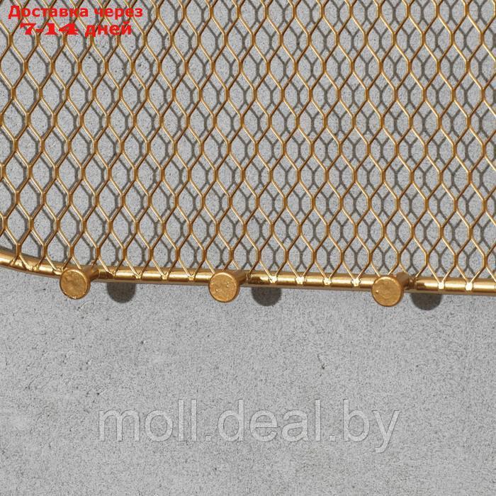 Органайзер настенный сетка "Овал" 14 крючков, 35*18 см, цвет золотой - фото 4 - id-p214899445