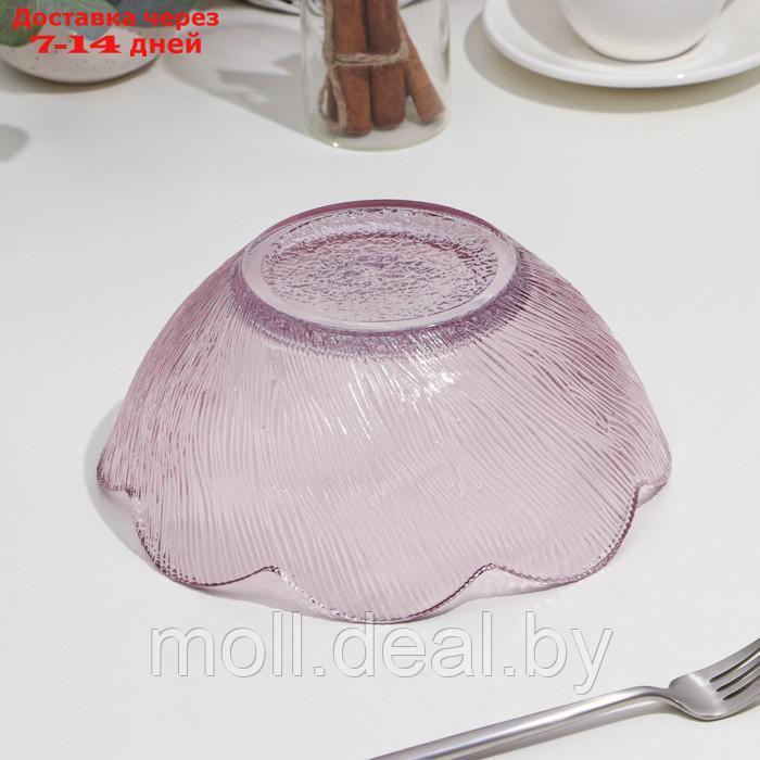 Салатник из цветного стекла, d=22 см, h=9 см, цвет розовый - фото 3 - id-p214900430