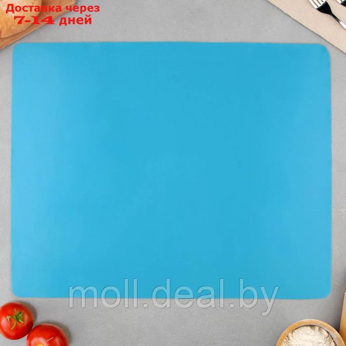 Силиконовый коврик для выпечки "Тесто для пиццы", 50 х 40 см, цвет голубой - фото 5 - id-p214900483