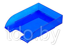 Лоток горизонтальный с рисунком "ЦВЕТЫ", синий прозрачный