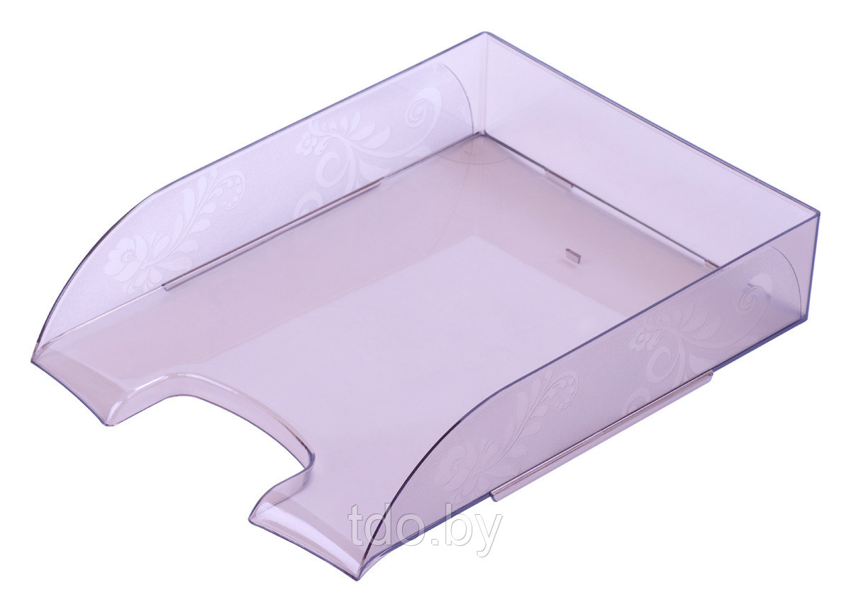 Лоток горизонтальный с рисунком "ЦВЕТЫ", фиолетовый прозрачный - фото 3 - id-p214931245