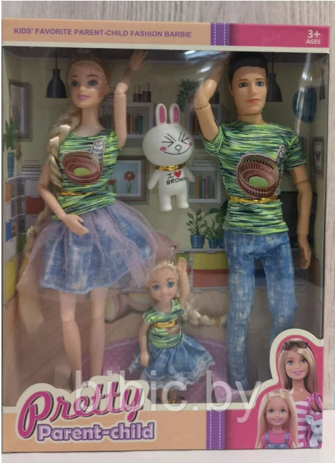 Кукла Барби с Кеном и детьми, детский игровой набор кукол Barbie Ken для девочек с аксессуарами, набор семья - фото 2 - id-p214931251