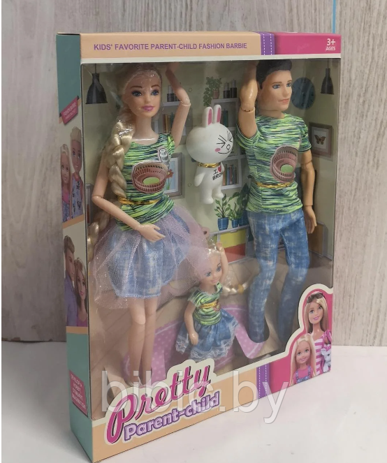 Кукла Барби с Кеном и детьми, детский игровой набор кукол Barbie Ken для девочек с аксессуарами, набор семья - фото 4 - id-p214931251