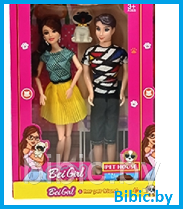 Кукла Барби с Кеном и фигуркой животного, детский игровой набор кукол Barbie Ken для девочек с аксессуарами