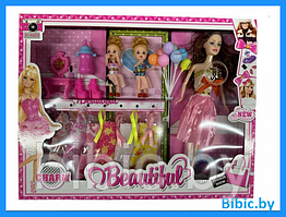 Детская кукла Барби с 2 детьми KL988A3, детский игровой набор кукол Barbie для девочек с аксессуарами