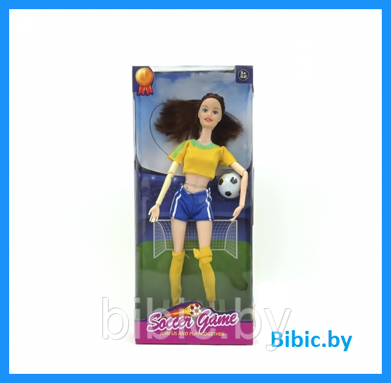 Детская кукла Барби футболистка, Barbie Soccer Game 6688-В, детский игровой набор кукол для девочек
