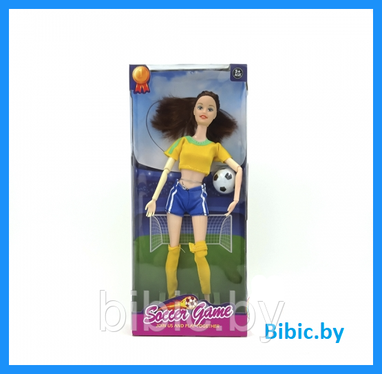 Детская кукла Барби футболистка, Barbie Soccer Game 6688-В, детский игровой набор кукол для девочек - фото 1 - id-p214931519