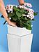 Горшок для цветов напольный кашпо пластиковое из ротанга белое садовое уличное плетеное высокое со вставкой, фото 7