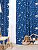 Готовые шторы для детской подростка мальчика портьеры в спальню комнату синие занавески с принтом рисунком, фото 3
