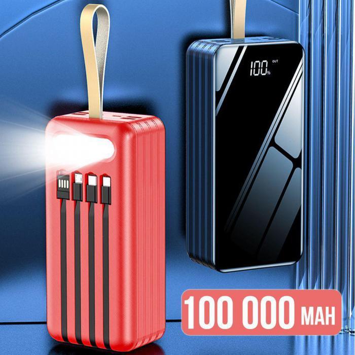 Повербанк для iphone samsung xiaomi ноутбука пауэрбанк быстрая зарядка телефона power bank мощный 100000 mAh - фото 1 - id-p214931840