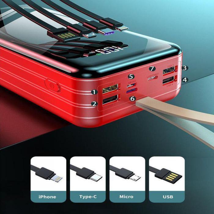 Повербанк для iphone samsung xiaomi ноутбука пауэрбанк быстрая зарядка телефона power bank мощный 100000 mAh - фото 4 - id-p214931840