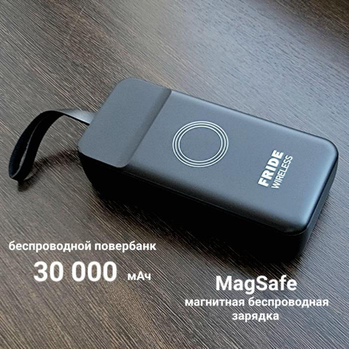 Повербанк для iphone samsung пауэрбанк беспроводной зарядки телефона power bank 30000 mAh magsafe магнитный - фото 1 - id-p214931841