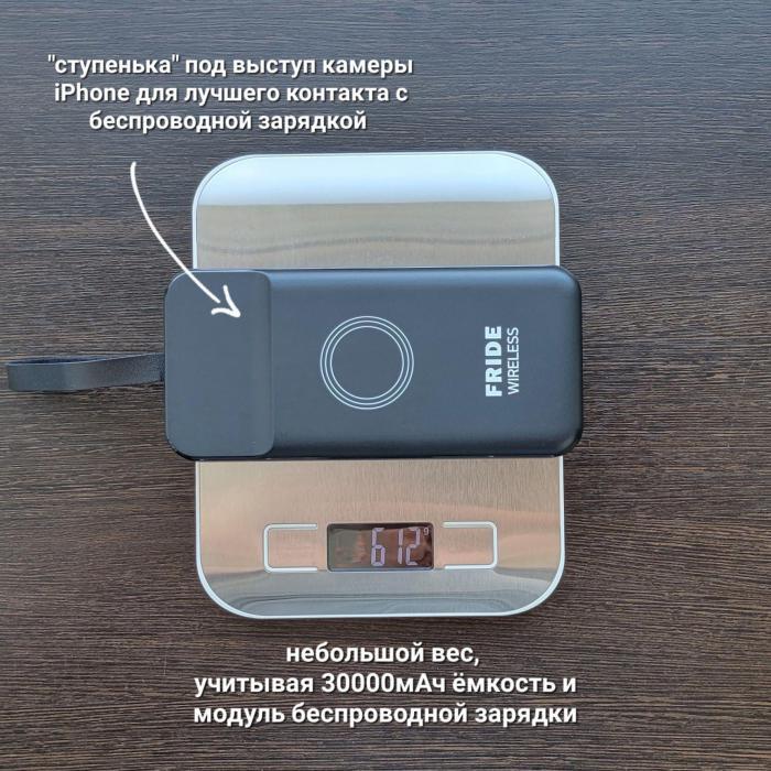Повербанк для iphone samsung пауэрбанк беспроводной зарядки телефона power bank 30000 mAh magsafe магнитный - фото 3 - id-p214931841