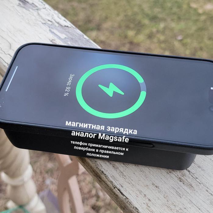 Повербанк для iphone samsung пауэрбанк беспроводной зарядки телефона power bank 30000 mAh magsafe магнитный - фото 8 - id-p214931841