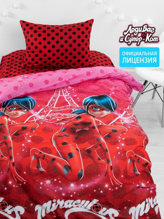Постельное белье 1,5-спальное детское подростковое комплект для девочек подростков LadyBug Леди Баг полуторка - фото 4 - id-p214931846