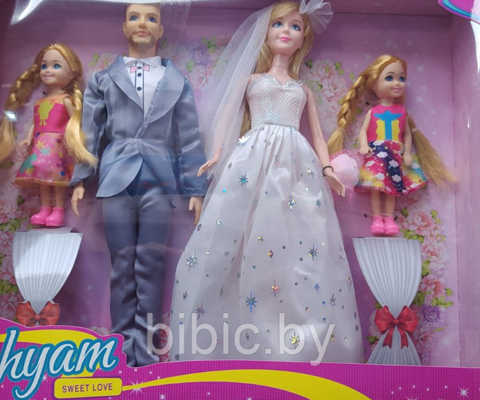 Кукла Барби с Кеном и детьми, детский игровой набор кукол Barbie Ken для девочек с аксессуарами, набор семья - фото 2 - id-p214931885