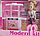 Детская кукла пупс с кухней Modern kitchen 211-D, интерактивный детский игровой набор кукол для девочек, фото 2