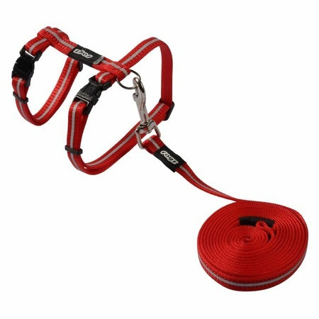 Комплект Rogz SparkleCat шлейка + поводок красный XS - фото 1 - id-p214933639