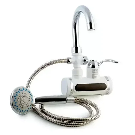 Проточный водонагреватель с душем (боковое подключение) Instant electric heating water faucet & shower, фото 2
