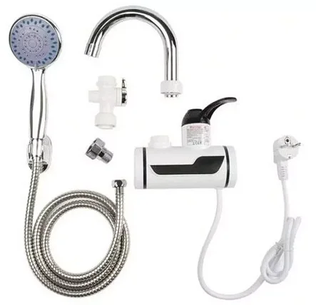 Проточный водонагреватель с душем (боковое подключение) Instant electric heating water faucet & shower, фото 2