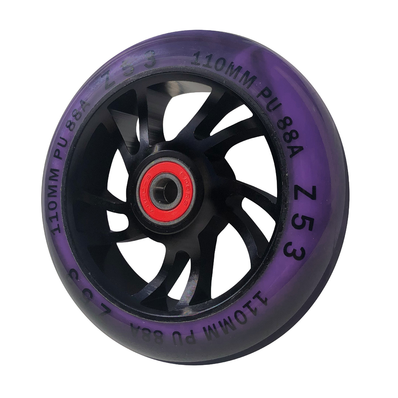 Колесо Z53 для трюкового самоката Black/purple 110 мм