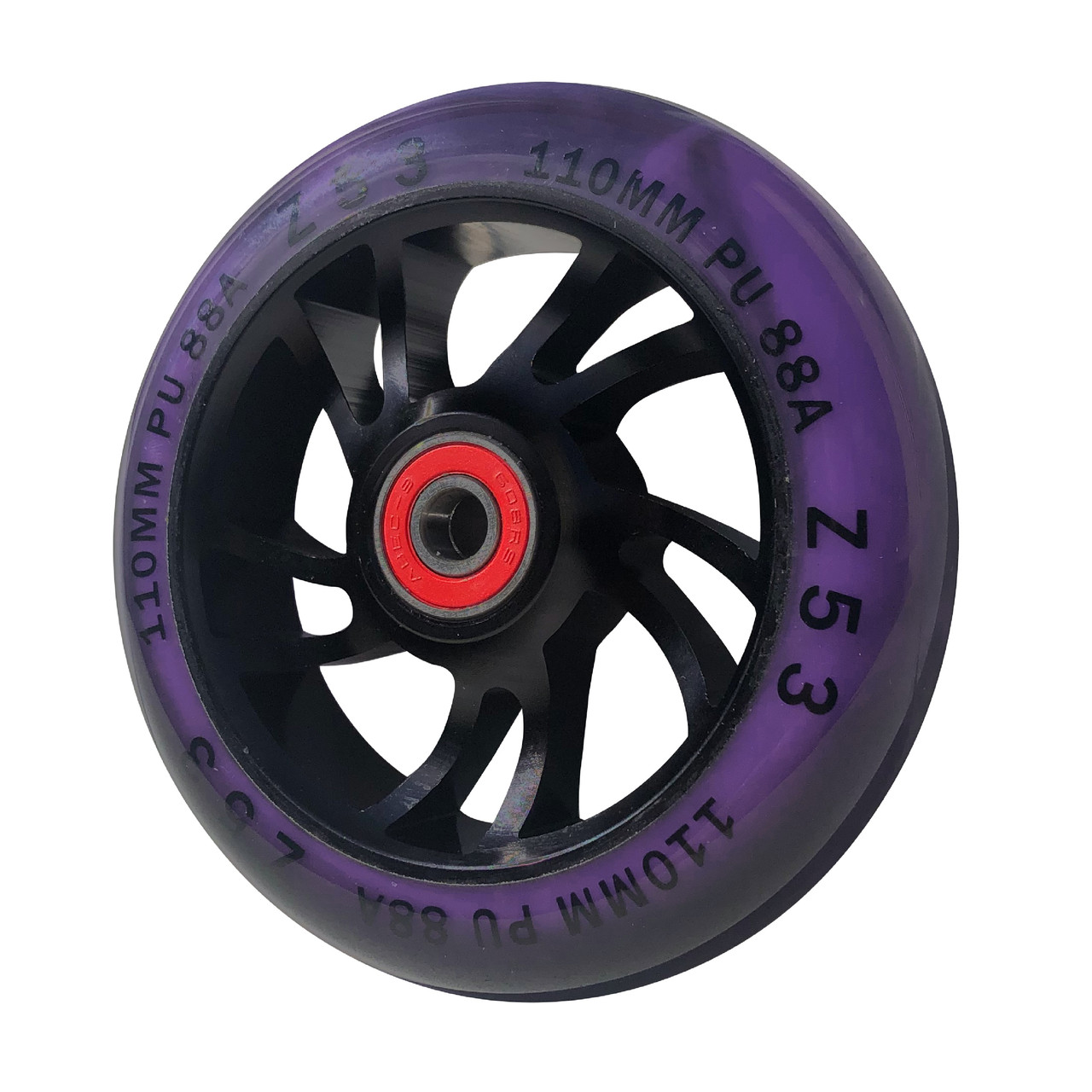 Колесо Z53 для трюкового самоката Black/purple 110 мм - фото 1 - id-p132496815