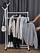 Вешалка напольная MELIQ для одежды на колесах / для хранения вещей (белая), фото 4