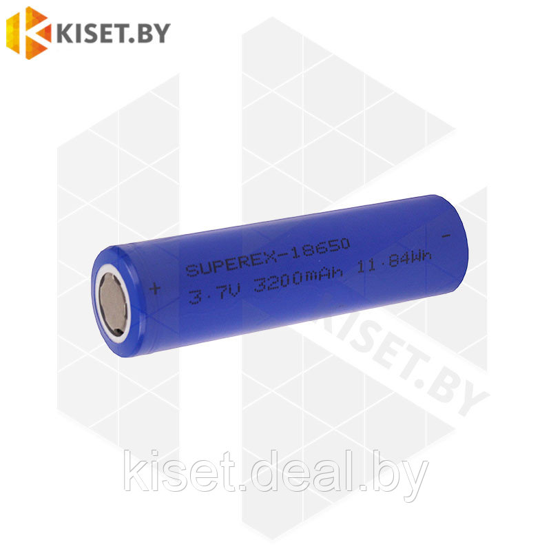 Аккумулятор li-ion SUPEREX 18650 flathead 3200 mAh без защиты плоский контакт - фото 1 - id-p214939773