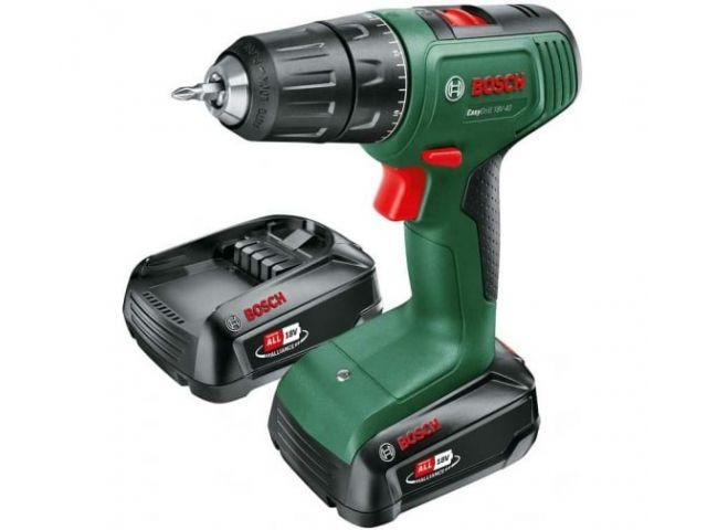 Аккум. дрель-шуруповерт BOSCH EasyDrill 18V-40 в кейсе (18.0 В, 2 акк., 2.0 А/ч Li-Ion, 2 скор., 40 Нм,) - фото 1 - id-p214948500