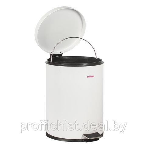 Ведро-контейнер для мусора с педалью LAIMA "Classic", 5 л, белое, глянцевое ЦЕНА БЕЗ НДС - фото 2 - id-p214948585
