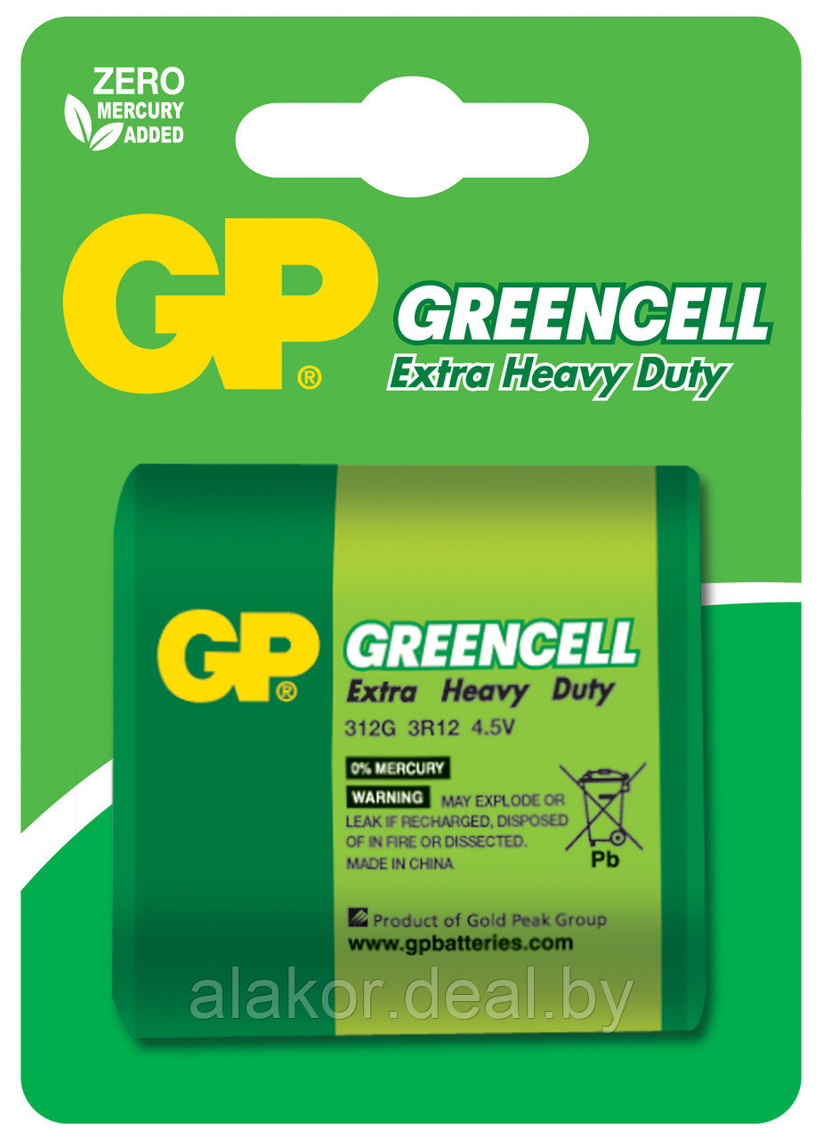 Батарейка GP Greencell 3R12/312G-2UE1 - фото 1 - id-p214964958