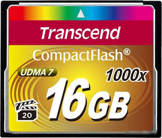 Карта памяти Transcend 1000x CompactFlash Ultimate 16GB (TS16GCF1000) - фото 1 - id-p214964916