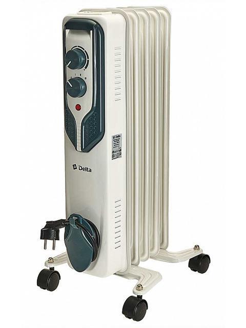 Обогреватель масляный радиатор Delta D08-5 электрический напольный бытовой с вентилятором для помещений дачи - фото 1 - id-p214664979