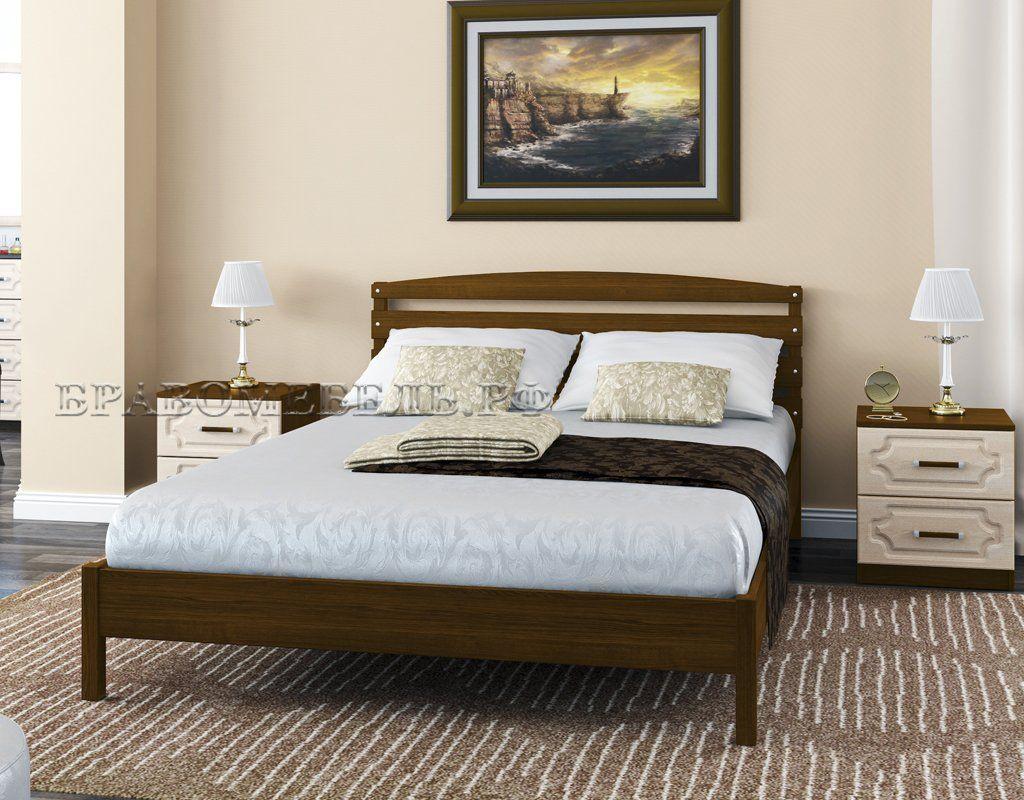 Кровать Камелия 1 160 массив с основанием фабрика Браво - орех темный - фото 4 - id-p181399547