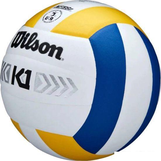 Волейбольный мяч Wilson K1 Vb WTH1895B2XB (5 размер, белый/синий/желтый) - фото 2 - id-p214610300