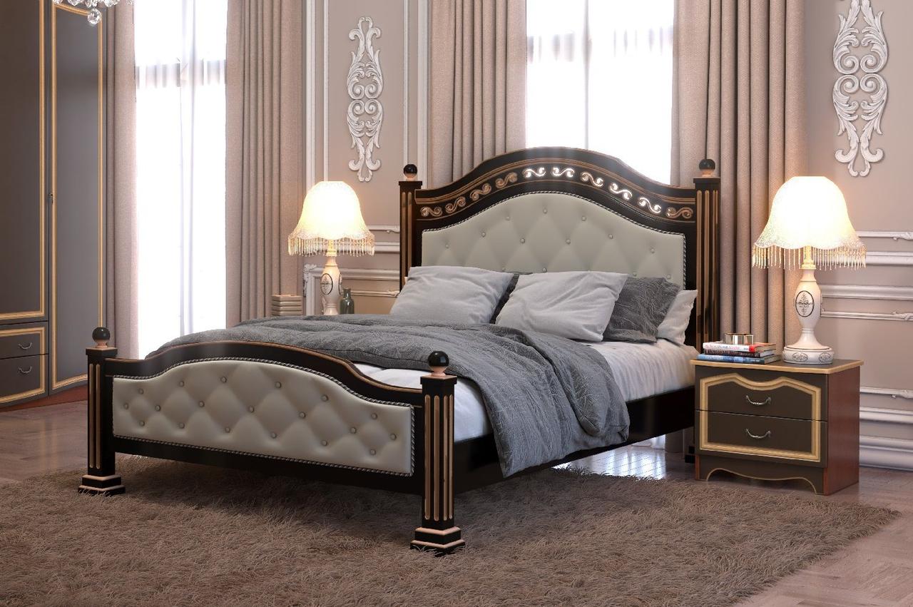 Кровать Клеопатра 160 массив с основанием фабрика Браво  - орех темный