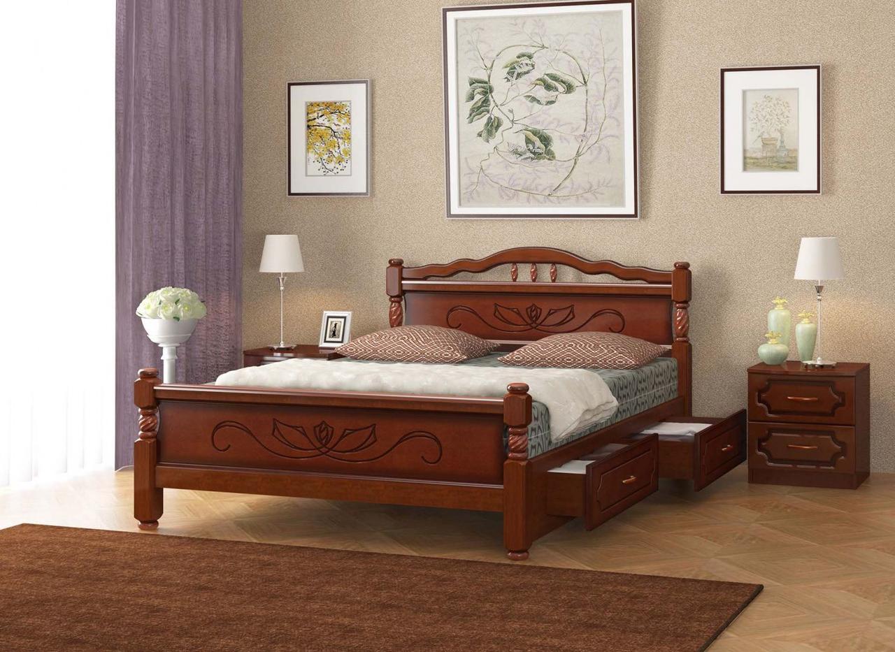 Кровать Карина 5 160 массив с основанием фабрика Браво - 5 цветов - фото 3 - id-p181399584