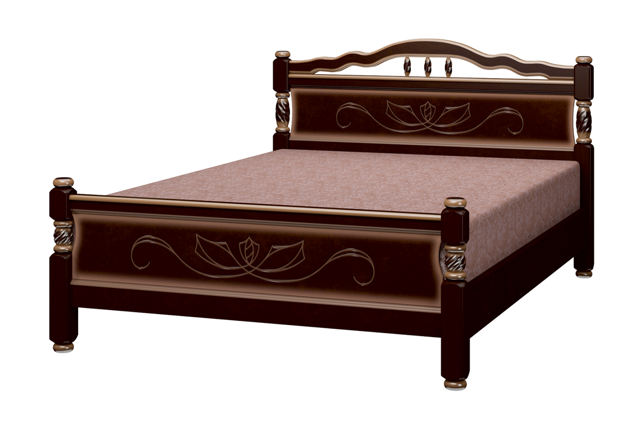 Кровать Карина 5 160 массив с основанием фабрика Браво - 5 цветов - фото 4 - id-p181399584