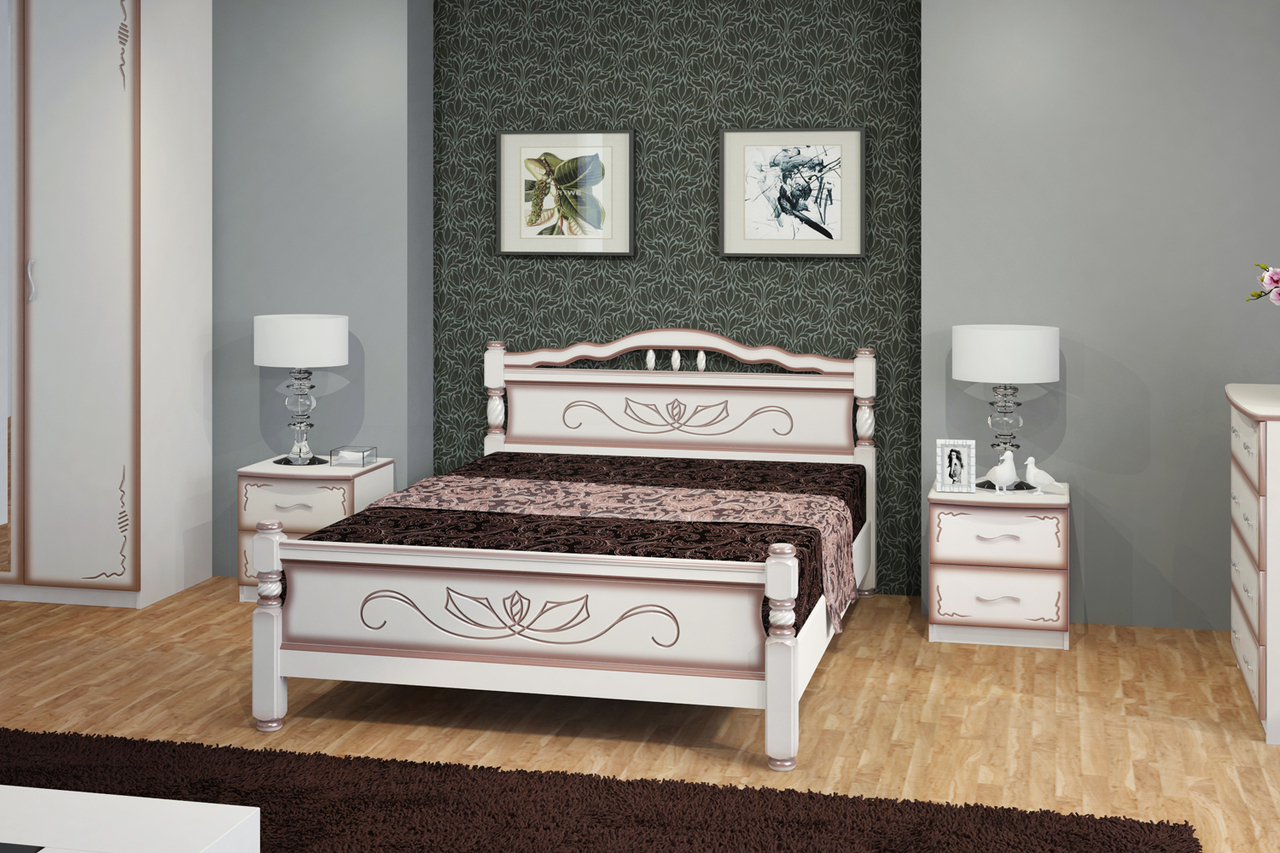 Кровать Карина 5 160 массив с основанием фабрика Браво - 5 цветов - фото 9 - id-p181399584
