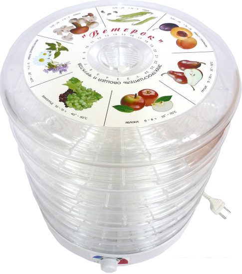 Сушилка для овощей и фруктов Спектр-Прибор Ветерок ЭСОФ-0,5/220 (5 поддонов, прозрачный) - фото 2 - id-p214808958