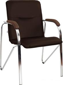 Кресло Белс Самба Chrome V 451375/V3 (кожзам темно-коричневый/темный орех)