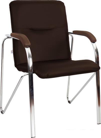 Кресло Белс Самба Chrome V 451375/V3 (кожзам темно-коричневый/темный орех) - фото 1 - id-p214811522