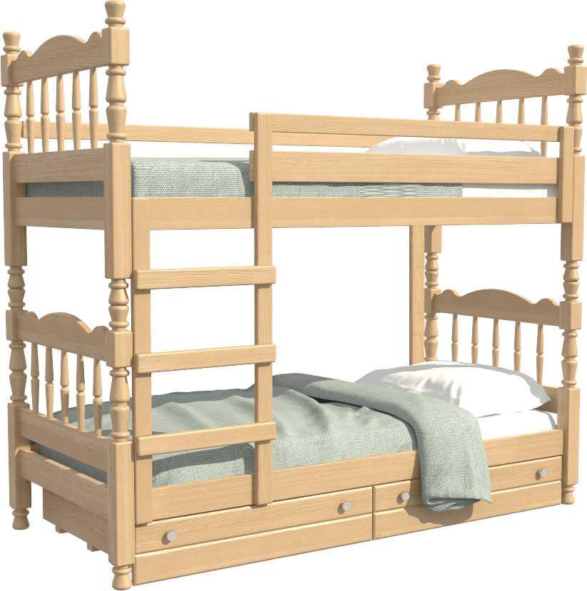 Двухъярусная кровать Соня массив сосны без ящиков (3 варианта цвета) фабрика Браво - фото 1 - id-p181385679