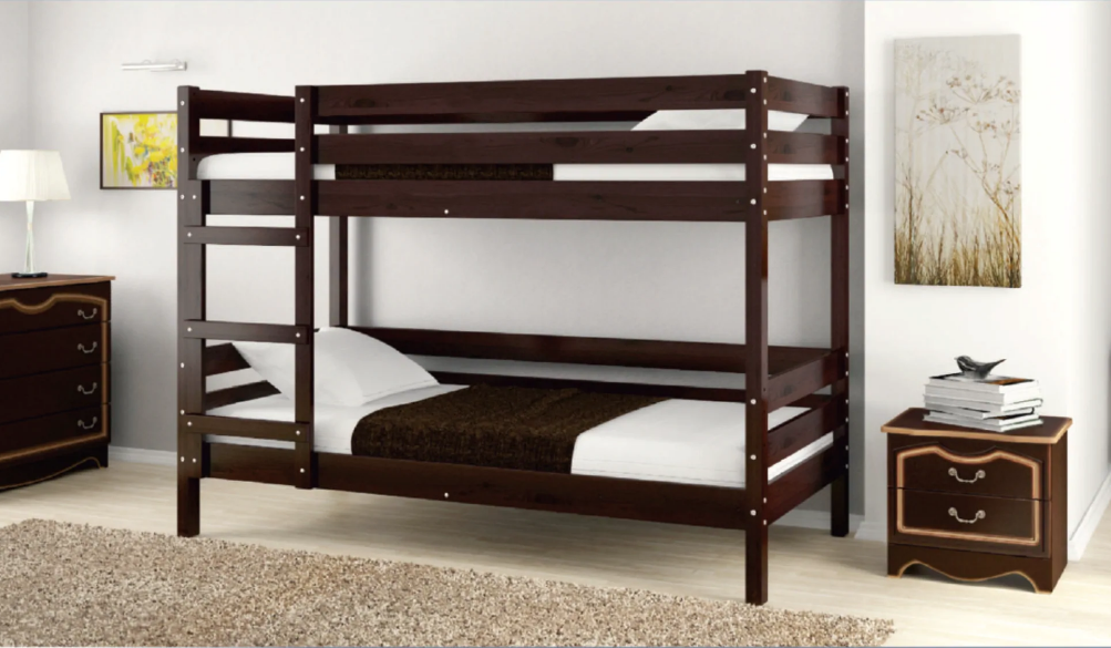 Двухъярусная кровать Джуниор массив сосны белый античный (3 варианта цвета) фабрика Браво - фото 4 - id-p214985657
