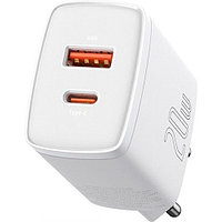 Зарядное устройство Baseus Compact Quick Charger 3A, 20W Type-C + USB (CCXJ-B02) Белый