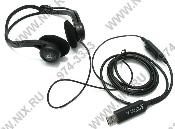 Logitech PC Headset 960 USB (наушники с микрофоном, с рег.громкости) 981-000100 - фото 1 - id-p214995416