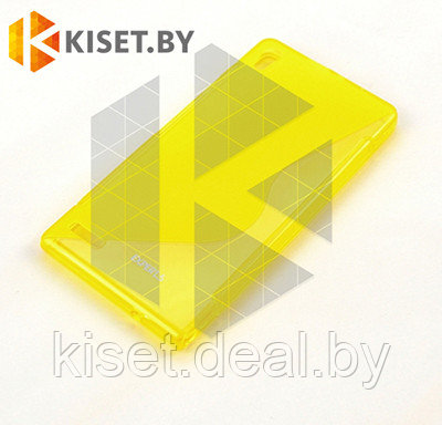 Силиконовый чехол для LG L Bello (D335), желтый с волной - фото 1 - id-p214995875